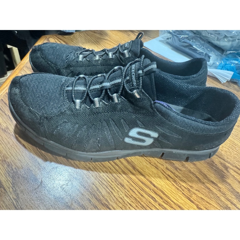 Skechers Relaxed Fit Womens Black Bungee Slip On Sneakers 22169 Size 11